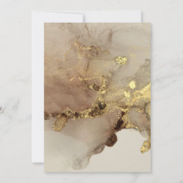 Aquarela com Convite Dourado para Casamento Flake