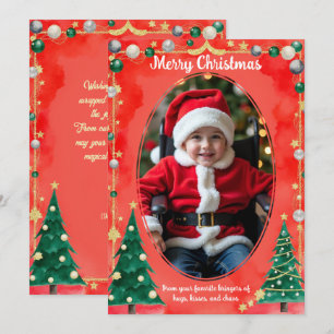 Aquarela com foto própria Beijos e cartão de Natal