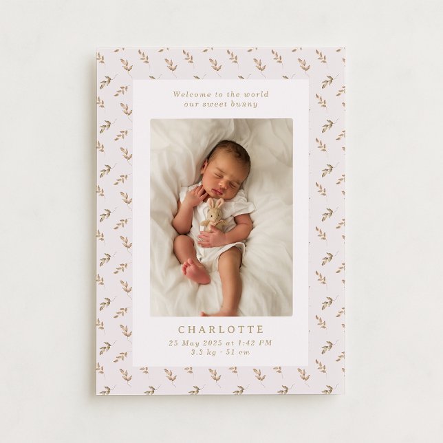 Aquarela de Boho | cartão de anúncio de nascimento (Criador carregado)