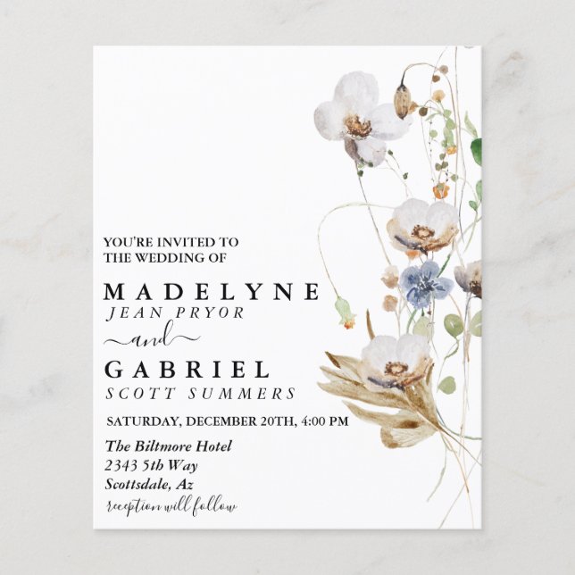 Aquarela de Flor Selvagem de Campo (Frente)