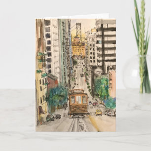 Aquarela de São Francisco em cartão de saudação