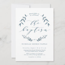 Aquarela deixa convite para batismo azul