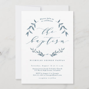 Aquarela deixa convite para batismo azul