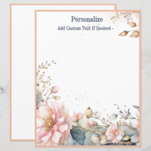 Aquarela Elegante Pastel Floral Personalizada