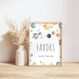 Aquarela Espaço Exterior Favorece Poster Chá de fr