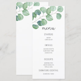 Aquarela Eucalipto - Menu de Casamento