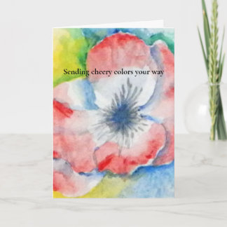 Aquarela Flor Sweetpea Obter Bem Cartão