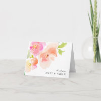 Aquarela Floral Elegante | Cartões de agradeciment