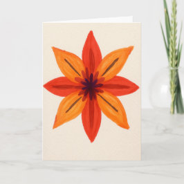 Aquarela Floral Laranja Cartão de Saudação em Bran