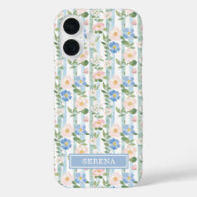 Aquarela Floral Listrada Personalizada Rosa