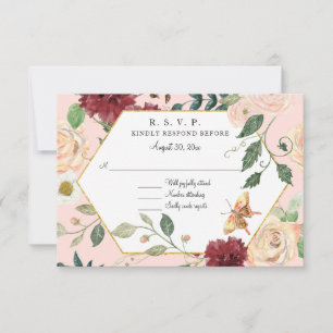 Aquarela Floral Moderno Rústico Elegante RSVP