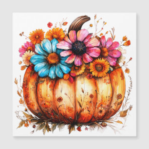 Aquarela Floral Outono Abóbora