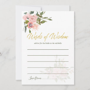 Aquarela floral Rosa e Dourado Conselho para Noiva