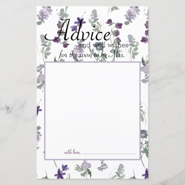 Aquarela Flores Silvestres Cartão de Conselho para (Frente)