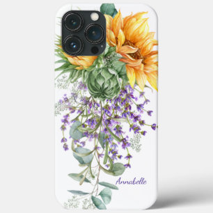 Aquarela Girassóis Eucalyptus Lavanda Floral