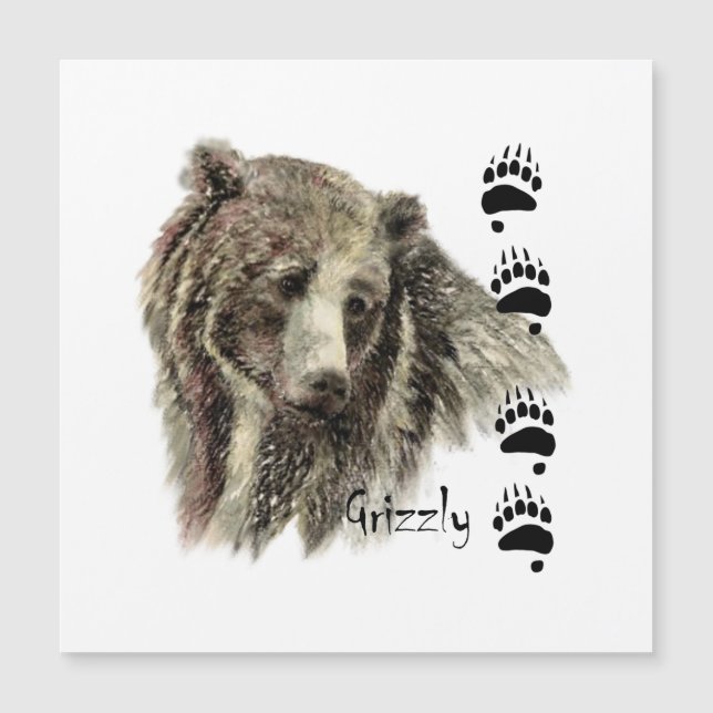 Aquarela Grizzly Bear Natureza (Frente)