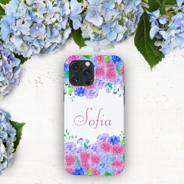 Aquarela Hortênsia Colorida Personalizada