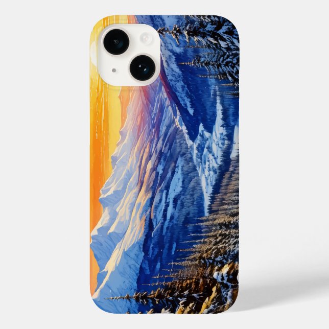 aquarela inverno manhã iPhone / iPad case (Verso)