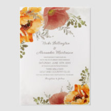 Aquarela Laranja Queimada. Casamento Floral de Out