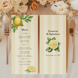 Aquarela Limão Amarelo Citro Russo Menu Casamento