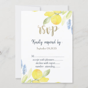 Aquarela Limões Convite RSVP