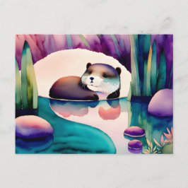 Aquarela Lontra, Cartão Postal Postcrossing