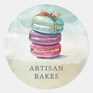 Aquarela Macaron Cookies Baker Etiquetas de Produt
