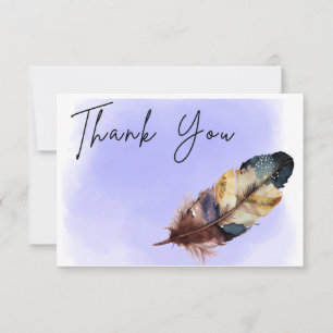 Aquarela Moderna   Cartão de Agradecimento Azul, p