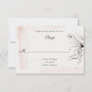 Aquarela Moderna Rosa e Floral Cinza RSVP