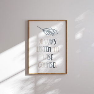Aquarela neutra sempre ouça poster sábia