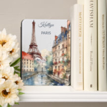 Aquarela Personalizada de Paris para Viagem