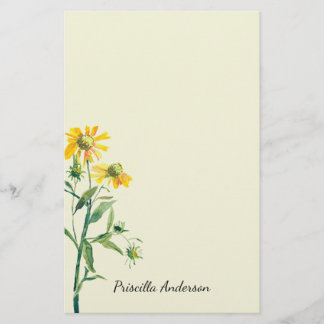 Aquarela Primavera Amarelo Verde Floral Moderno