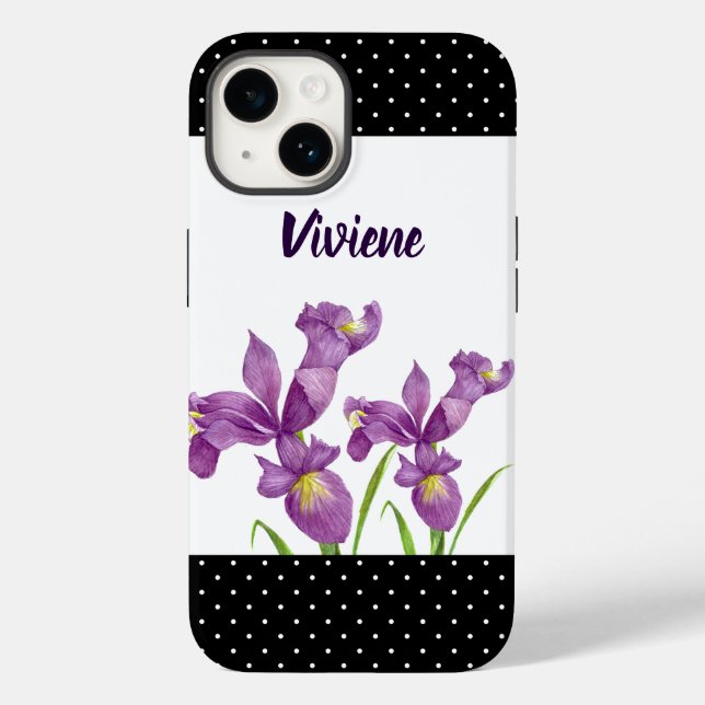 Aquarela Púrpura Íris Arte Botânica (Verso)