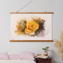 Aquarela Rosa Amarela Única