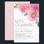 Aquarela Rosa Dahlia Sweet 16 Convite de festas<br><div class="desc">Convide convidados para o seu evento com este convite de aniversário personalizável. Apresenta um buquê floral de cor d'água rosa com flores dahlia cor-de-rosa. Personalize adicionando seus detalhes. Este convite de festas floral de dezesseis é perfeito para festas de primavera e jardim.</div>