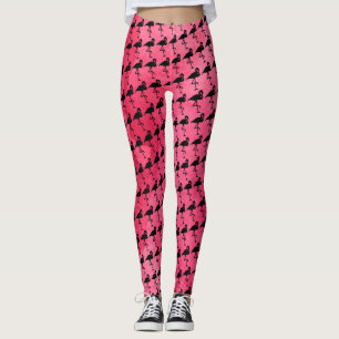 Aquarela rosa e leggings Flamingo pretas