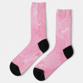 Aquarela rosa suave com nome branco