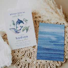 Aquarela Sob O Convite De Aniversário Do Mar