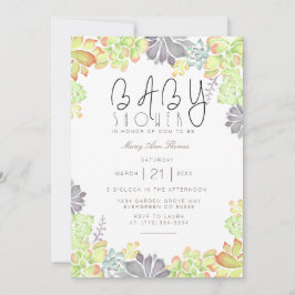 Aquarela Suculente | Convite ao Chá de fraldas