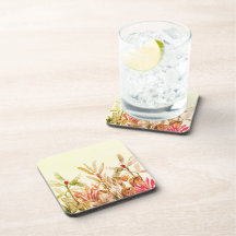 Aquarela Tropical Botânica de Bebidas Porta-Copos