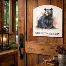 Aquarela Urso Preto Arte Florestal, personalizado