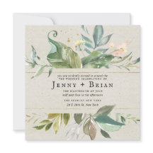 Aquarela Verde | Casamento Floral Rosa Quadrado