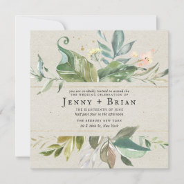 Aquarela Verde | Casamento Floral Rosa Quadrado