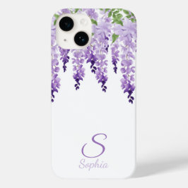 Aquarela Wisteria Nome Personalizado Monograma