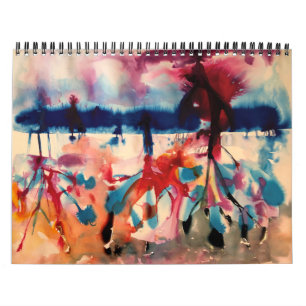 aquarelas, calendário
