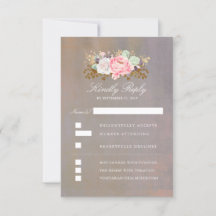 Aquarelas Florais RSVP Casamento Vintage