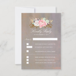 Aquarelas Florais RSVP Casamento Vintage