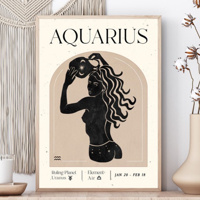 Aquarius Feminine Zodiac Poster (Criador carregado)