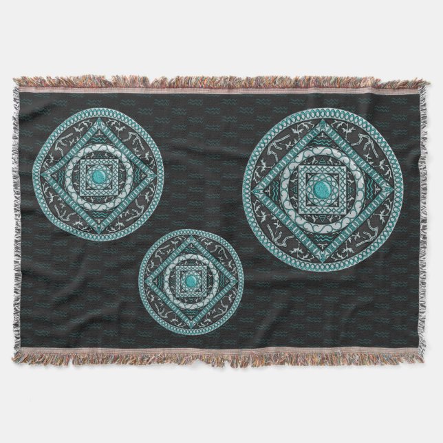Aquarius Mandala lança cobertor (Frente)