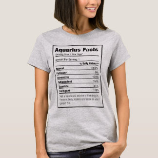 Aquarius Nutrition Fact Zodiac T-Shirt